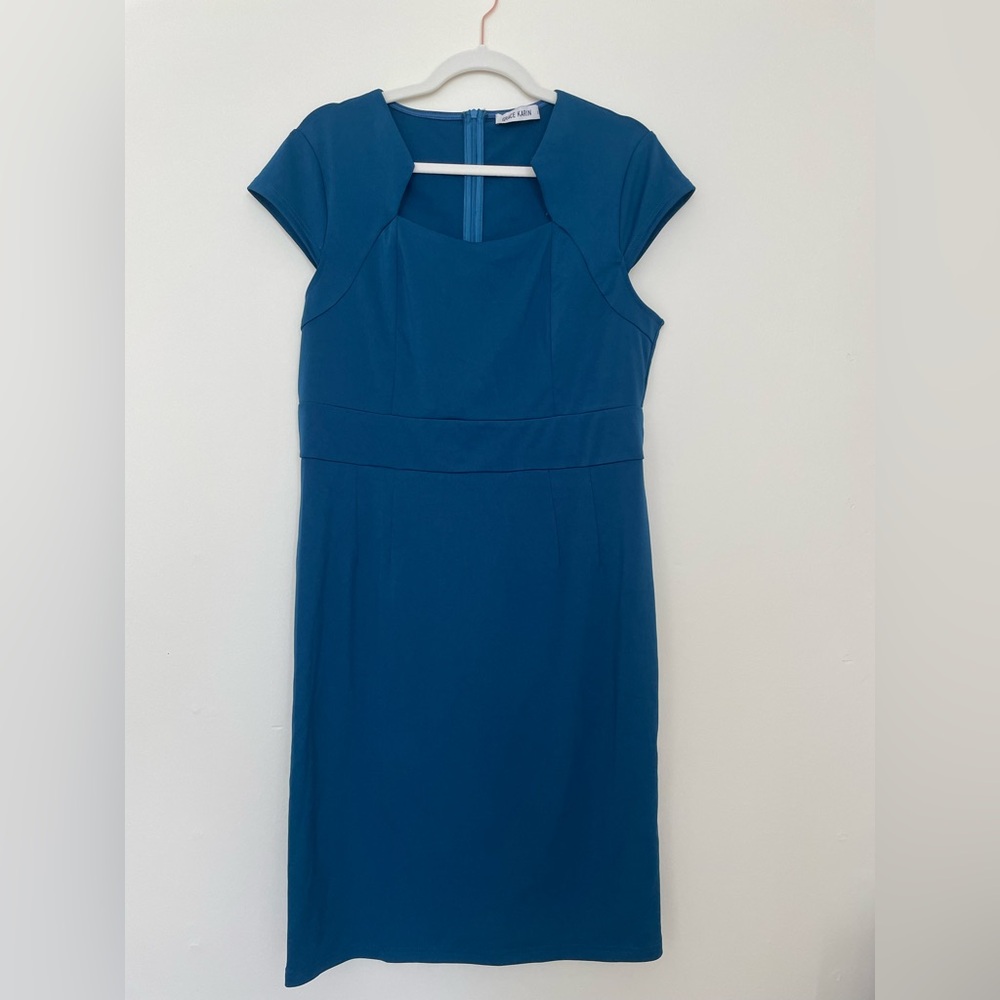 Grace Karin Blue Sheath Mini Dress with Sweetheart Neckline